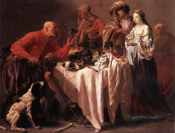  Dutch Oil Painting - Jacob Reproaching Laban Dutch painter Hendrick ter Brugghen